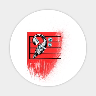 Red Skull Bass Clef Magnet